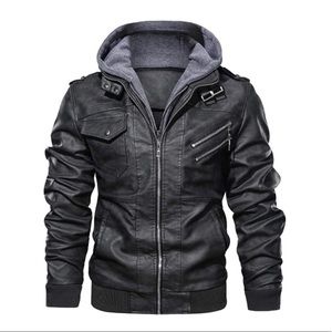 Men’s Faux Leather Motorcycle Jacket